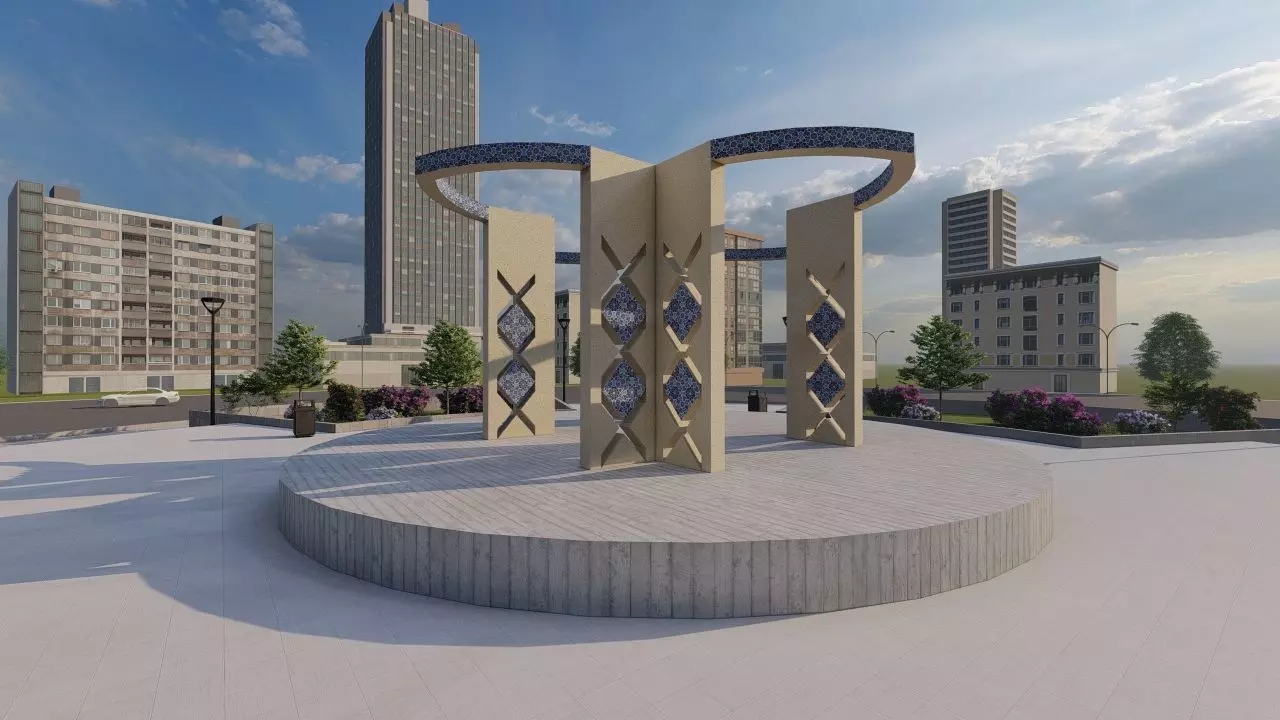 square park-place park-forum landacape 3D model