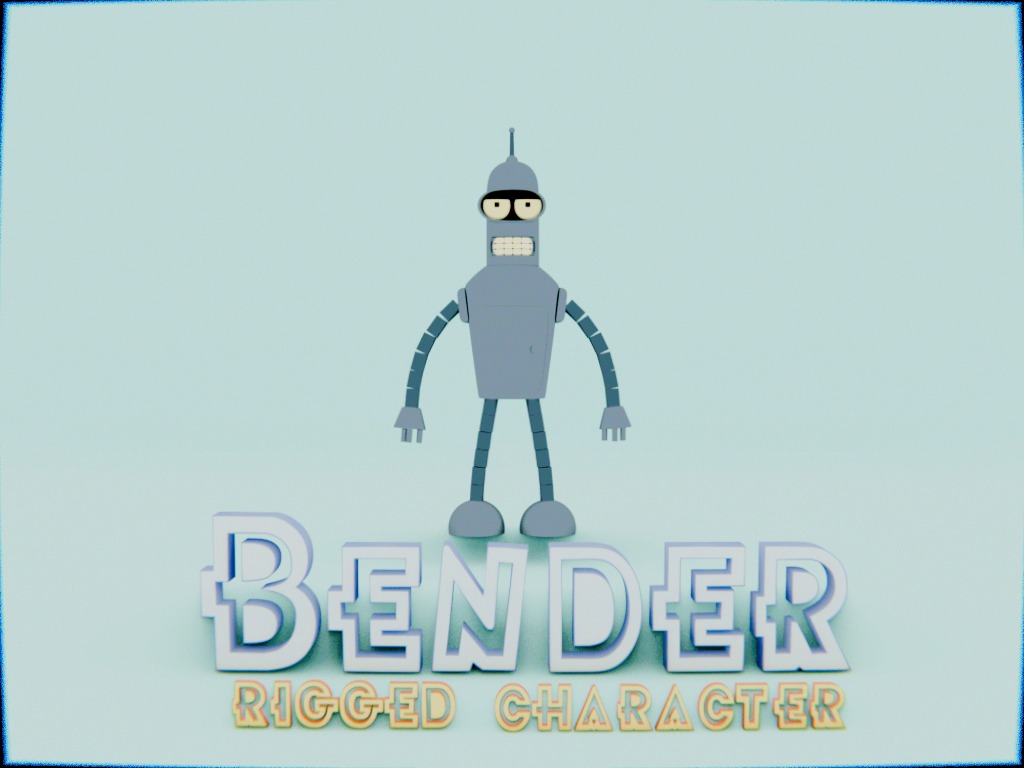 Bender Rodriguez Character Rig Low-poly 3D model_2