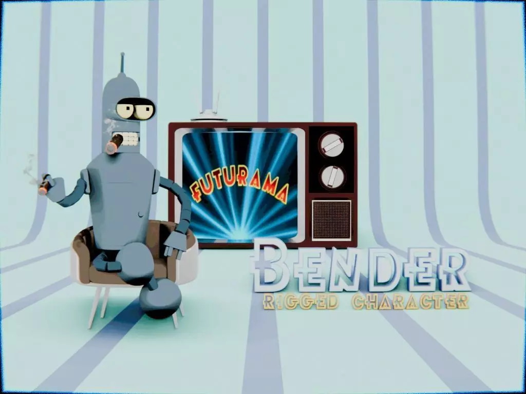 Bender Rodriguez Character Rig Low-poly 3D model_0