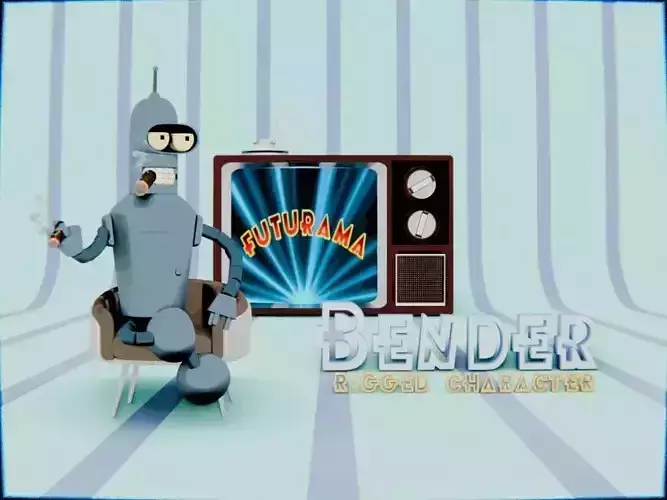 Bender Rodriguez Character Rig Low-poly 3D model