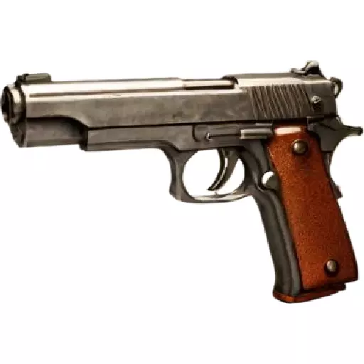 Simple Luxurious handgun  Low-poly 3D model_0