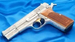 Simple Luxurious handgun  Low-poly 3D model_1