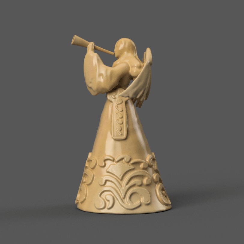 happy angel for Christmas 1 3D print model_2