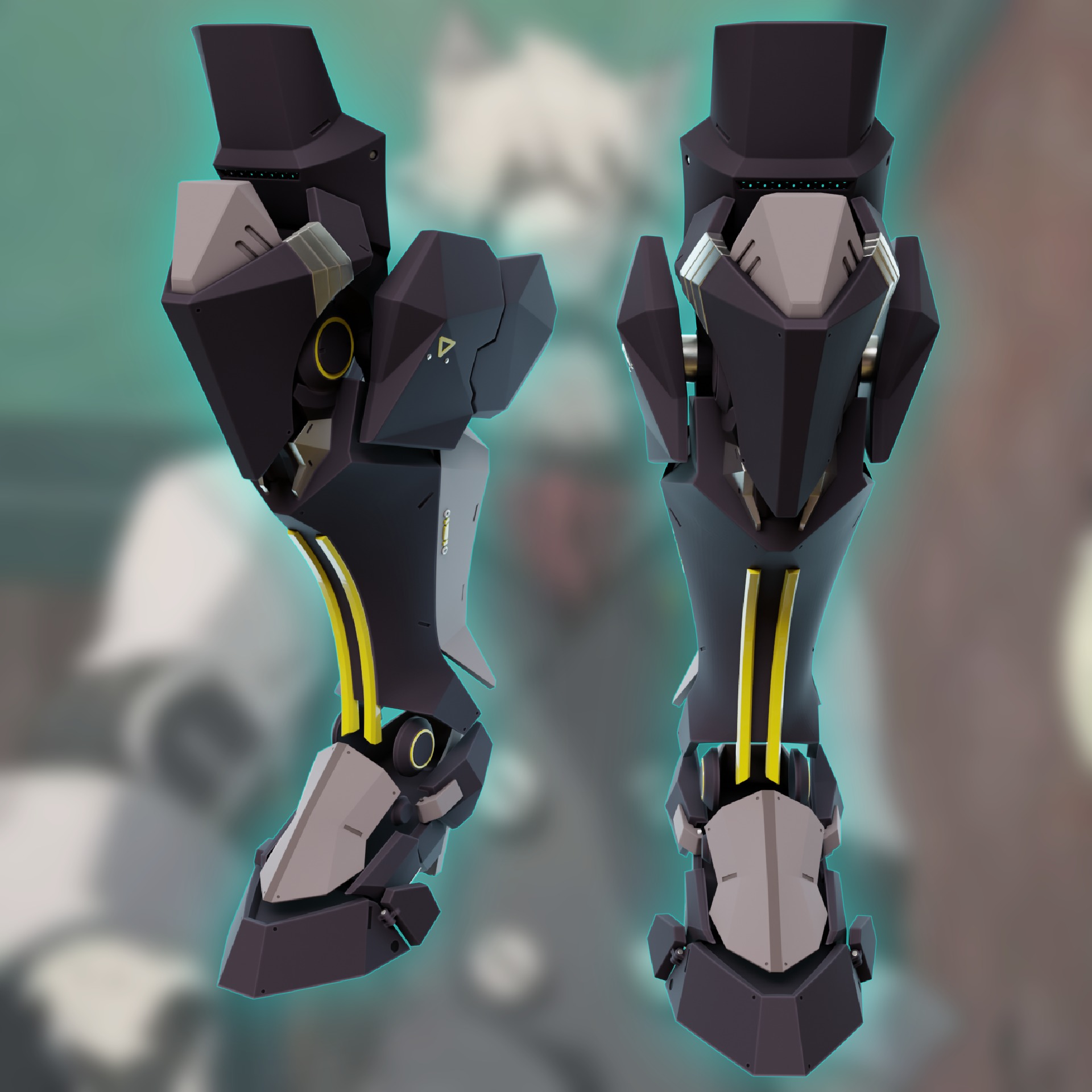 Von Lycaon Cosplay prosthetic legs armor 3D print model_2