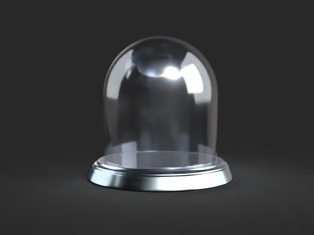 glass dome bell jar 3D 3D model_1