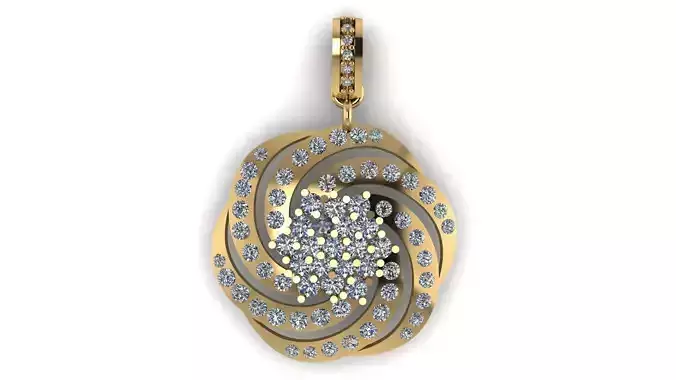 hip hop style flower pendant 3d printable model