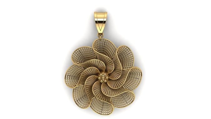 pansy flower pendant 3d printable model 3D print model