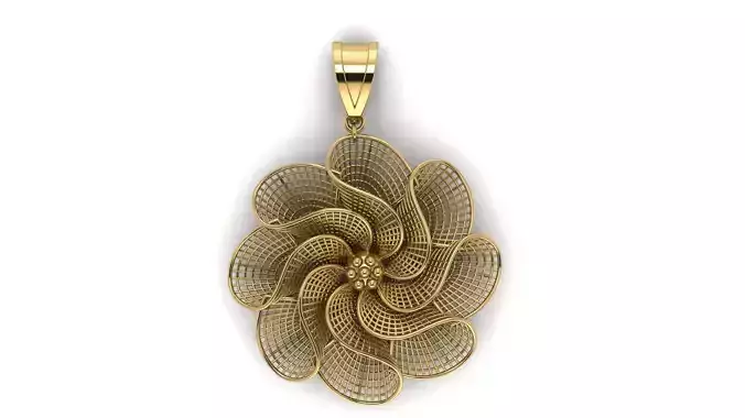 pansy flower pendant 3d printable model