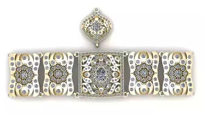 indian style necklace 3d printable model