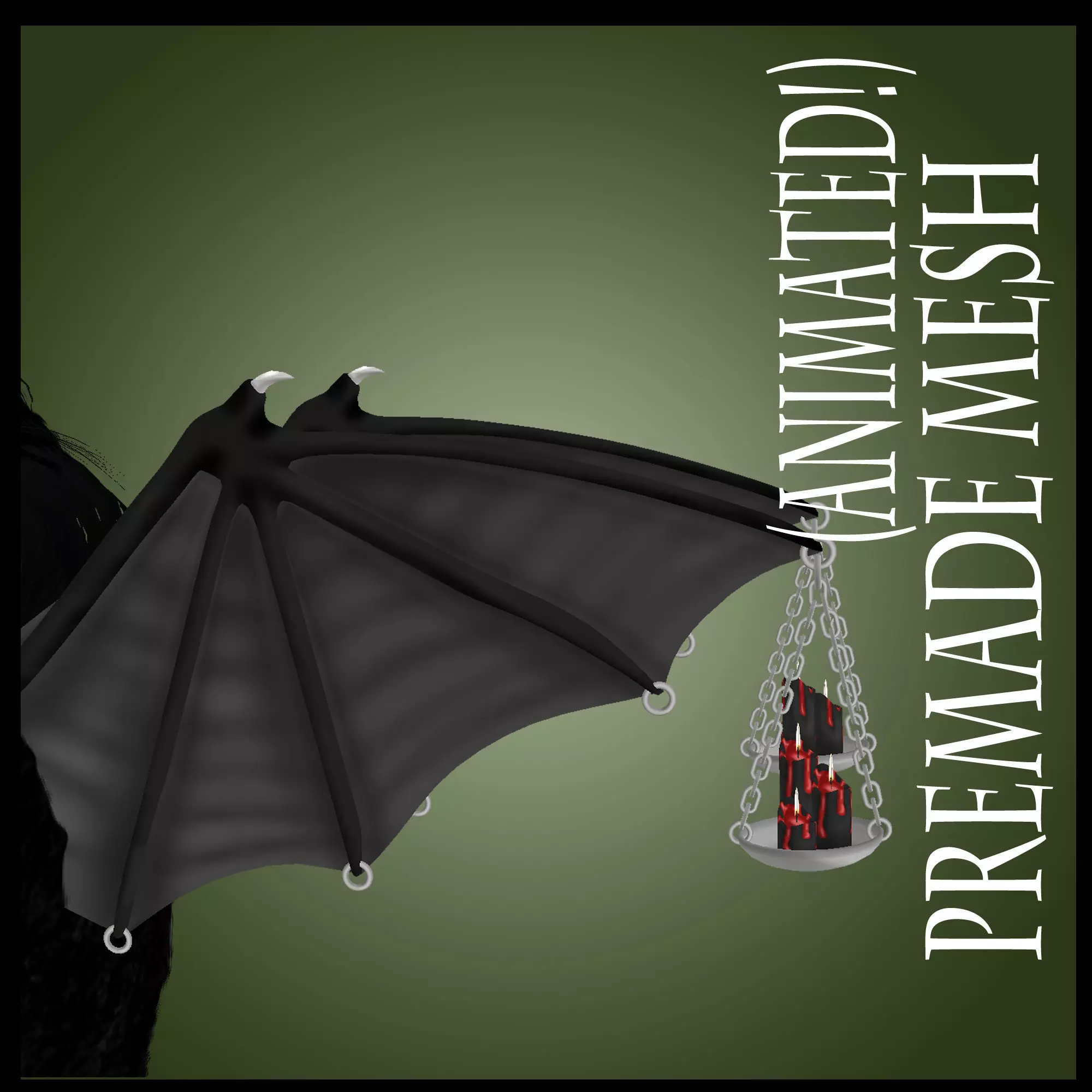 Animated Candle Wings For IMVU Low-poly 3D model