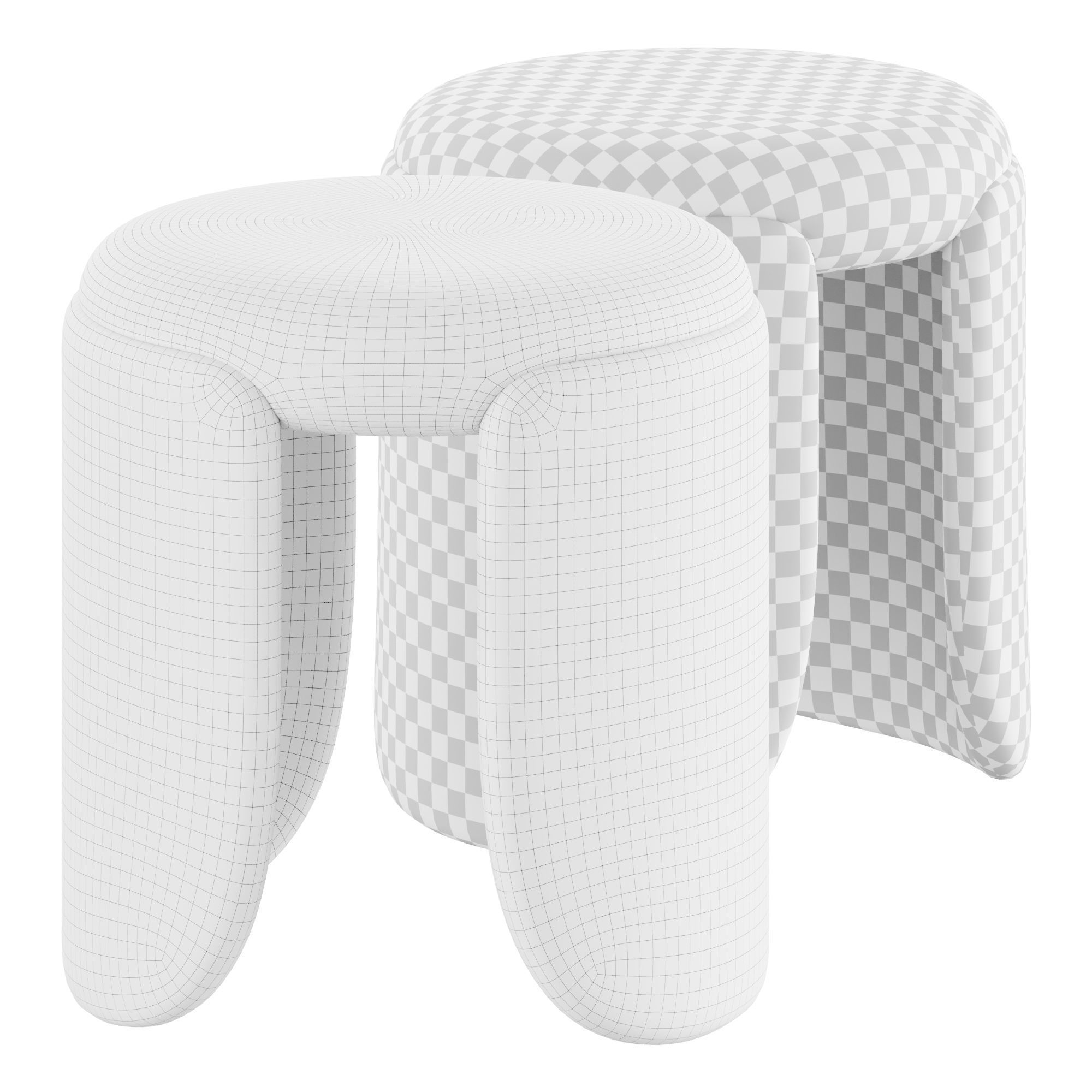 BROSS PETAL Stool 3D model_2