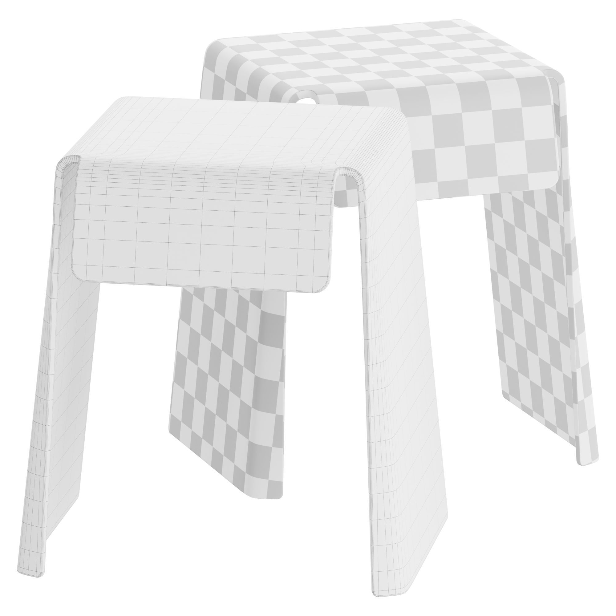 Manerba SUPER RANDOM Stool 3D model_3