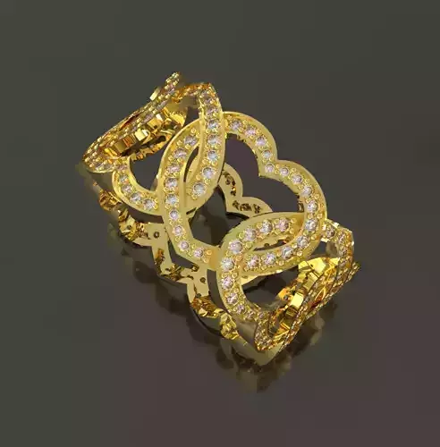 heart diamond ring 3D print model