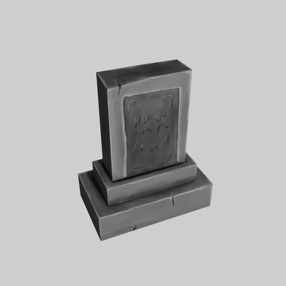 Hand Painted Gravestone Free low-poly 3D model