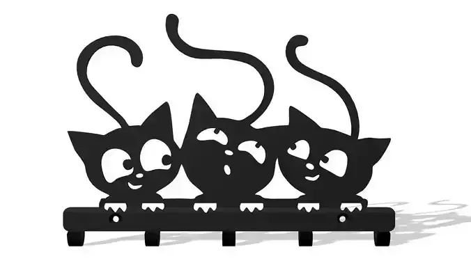 Playful Kittens Key Holder