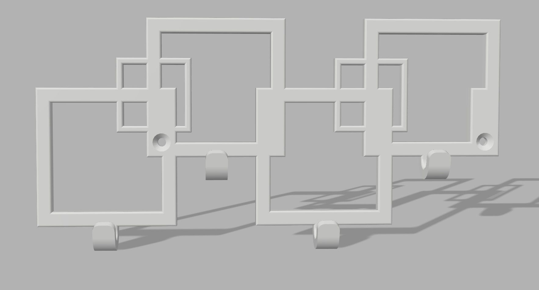 Quad Square Key Holder 3D print model_2