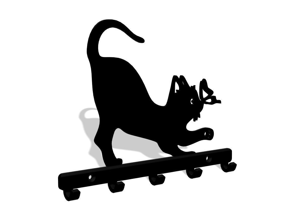 Whiskers and Wings Key Rack 3D print model_1