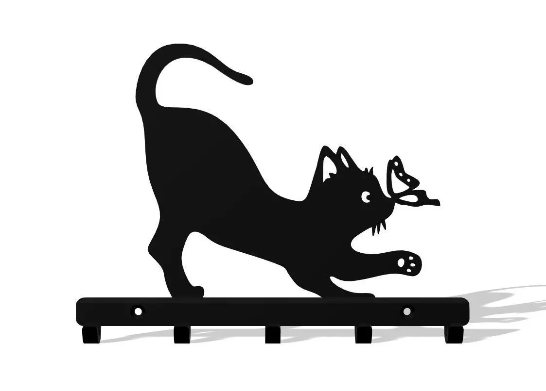 Whiskers and Wings Key Rack 3D print model_0