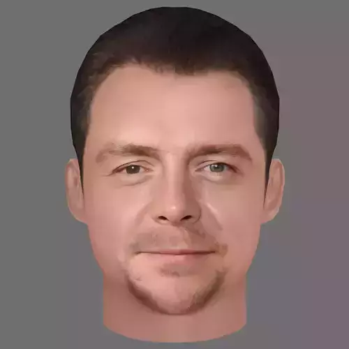 Simon Pegg Head - Low poly head for game