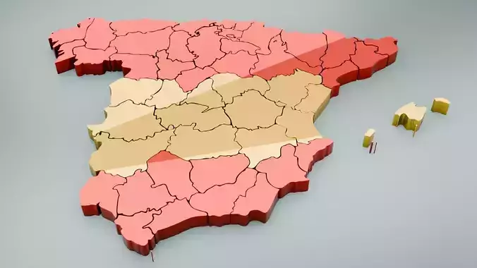 3D map of Spain  3D model
