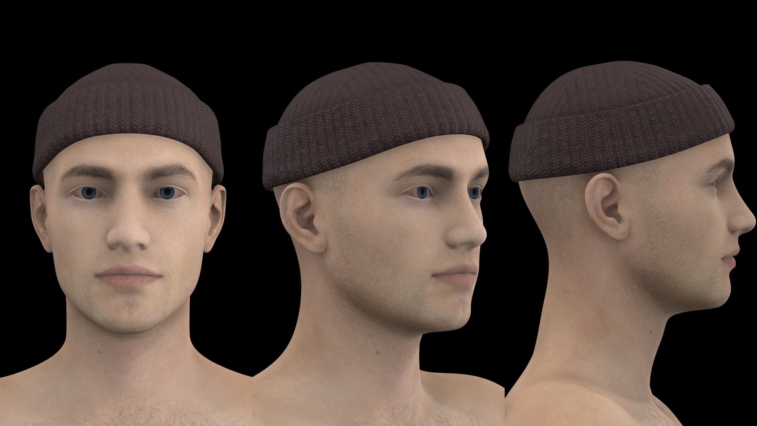 BASIC BEANIES PACK genesis8 highpoly 3D model_13