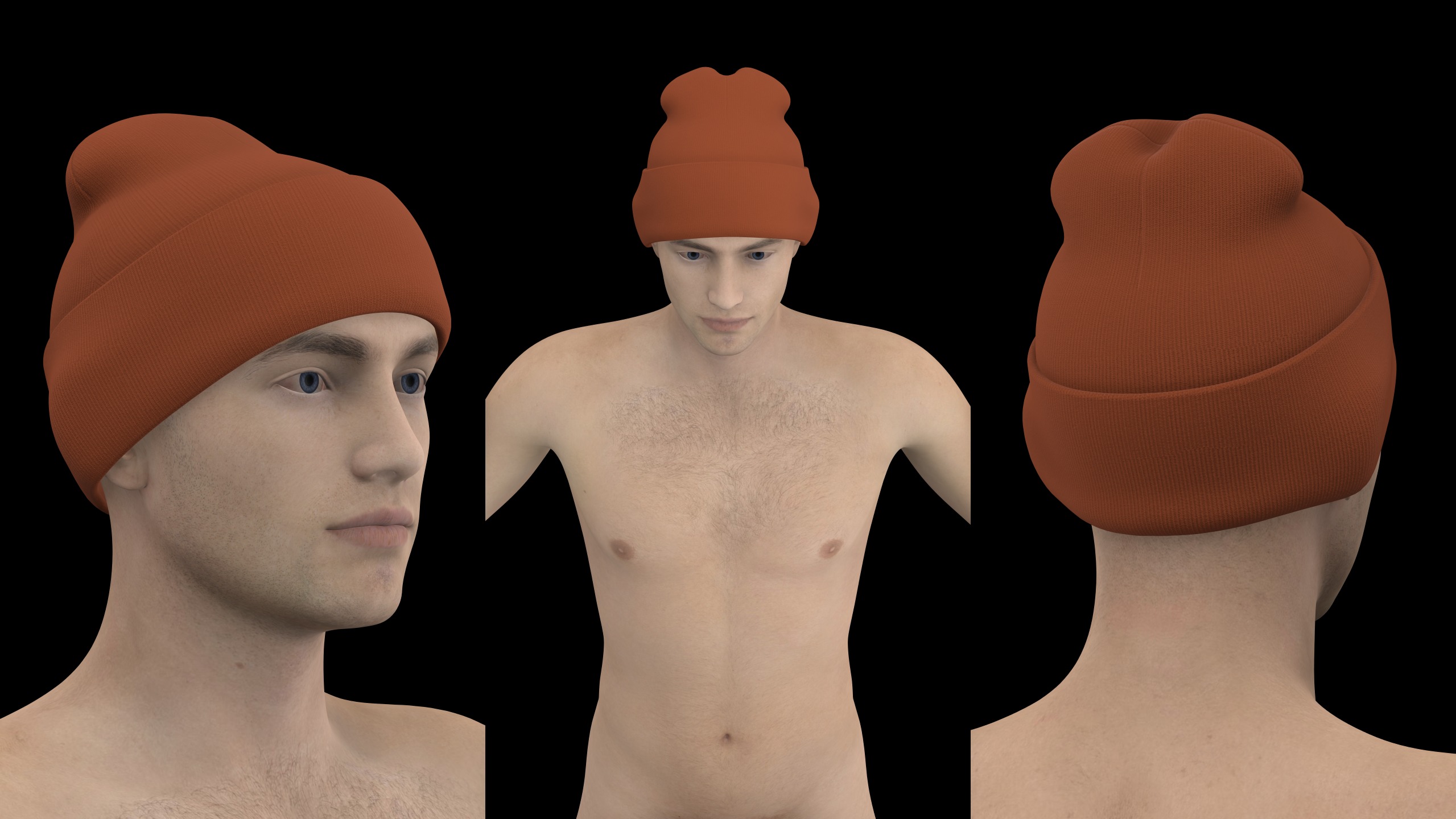 BASIC BEANIES PACK genesis8 highpoly 3D model_4