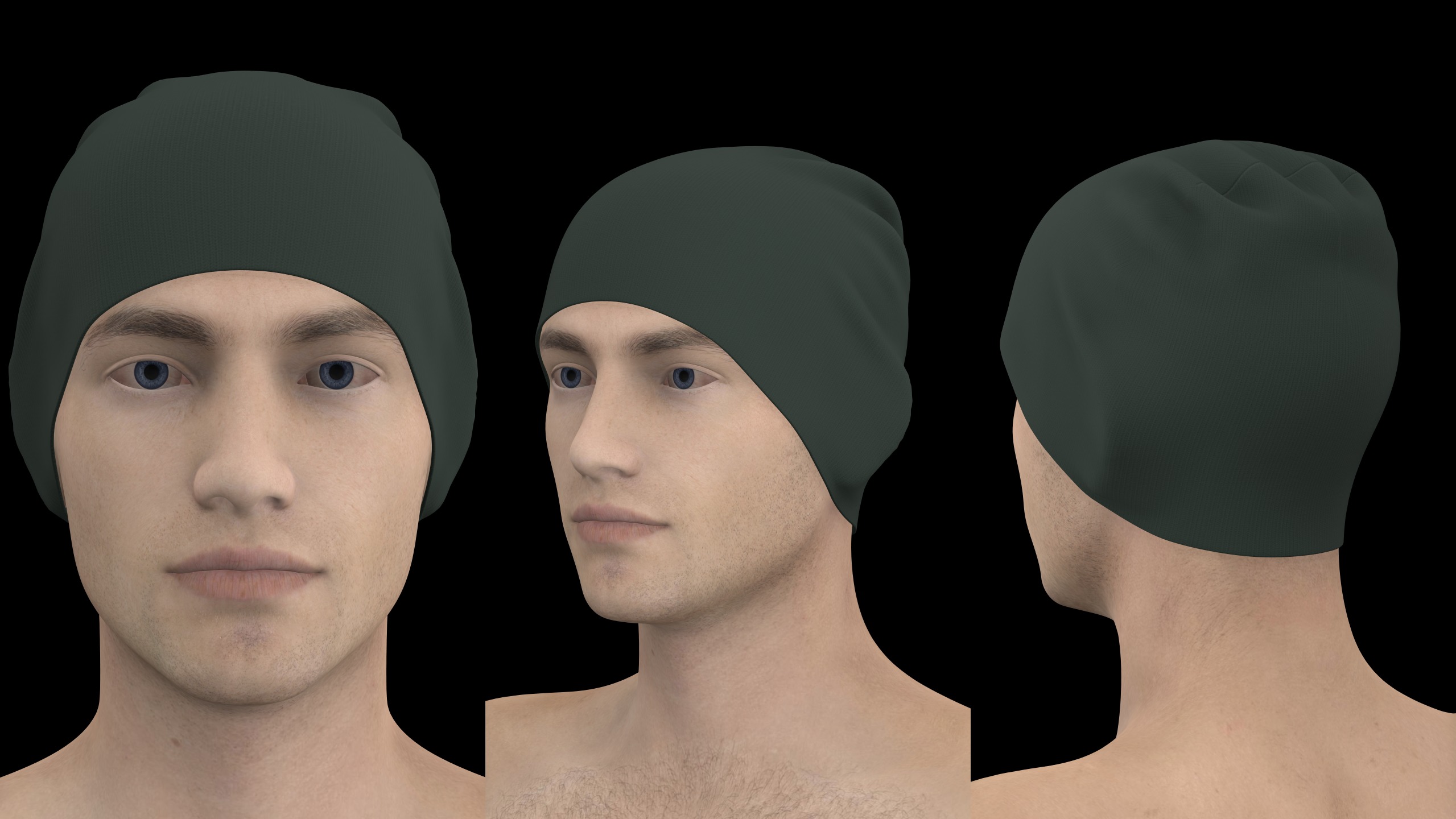 BASIC BEANIES PACK genesis8 highpoly 3D model_10