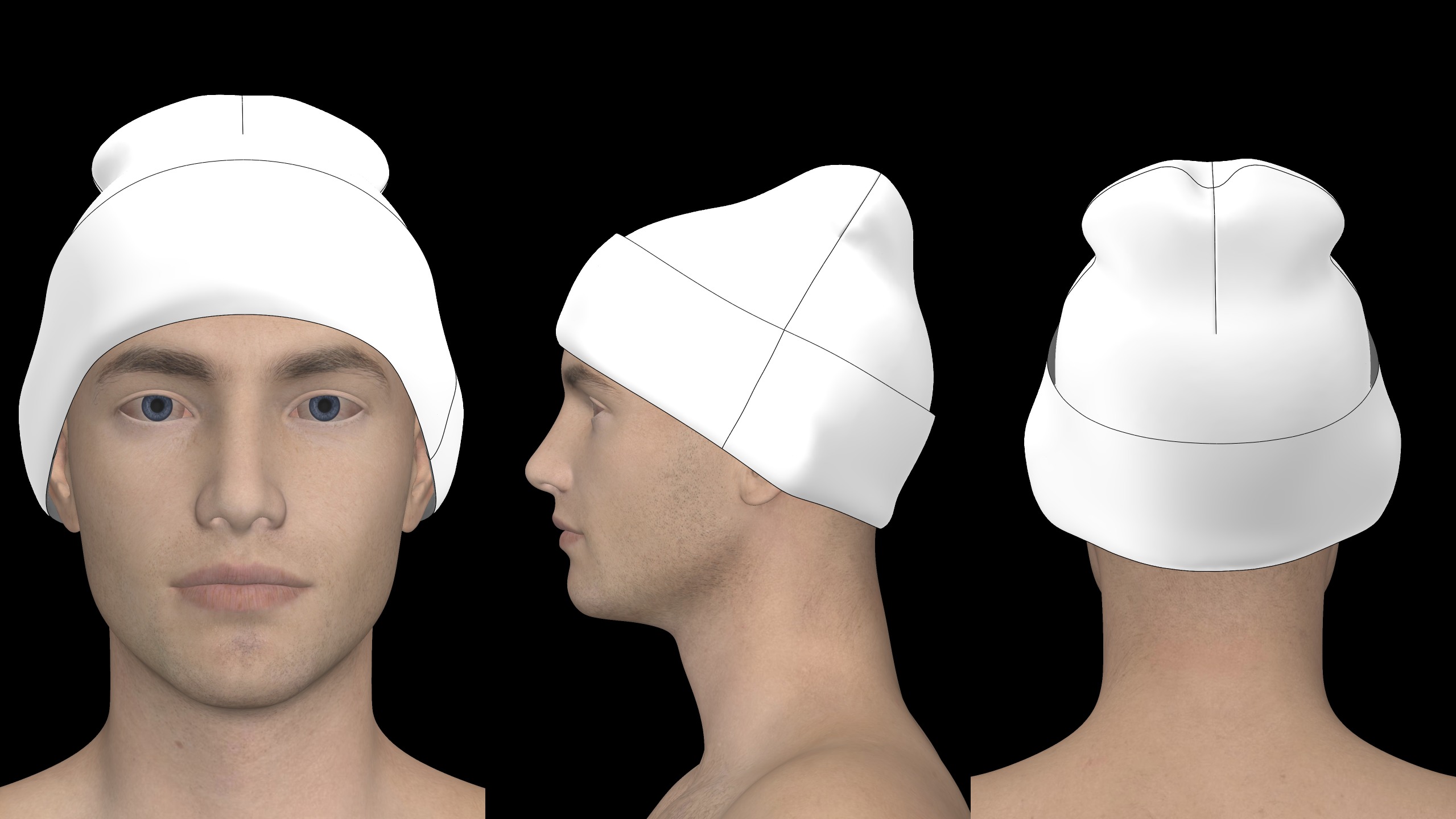 BASIC BEANIES PACK genesis8 highpoly 3D model_5