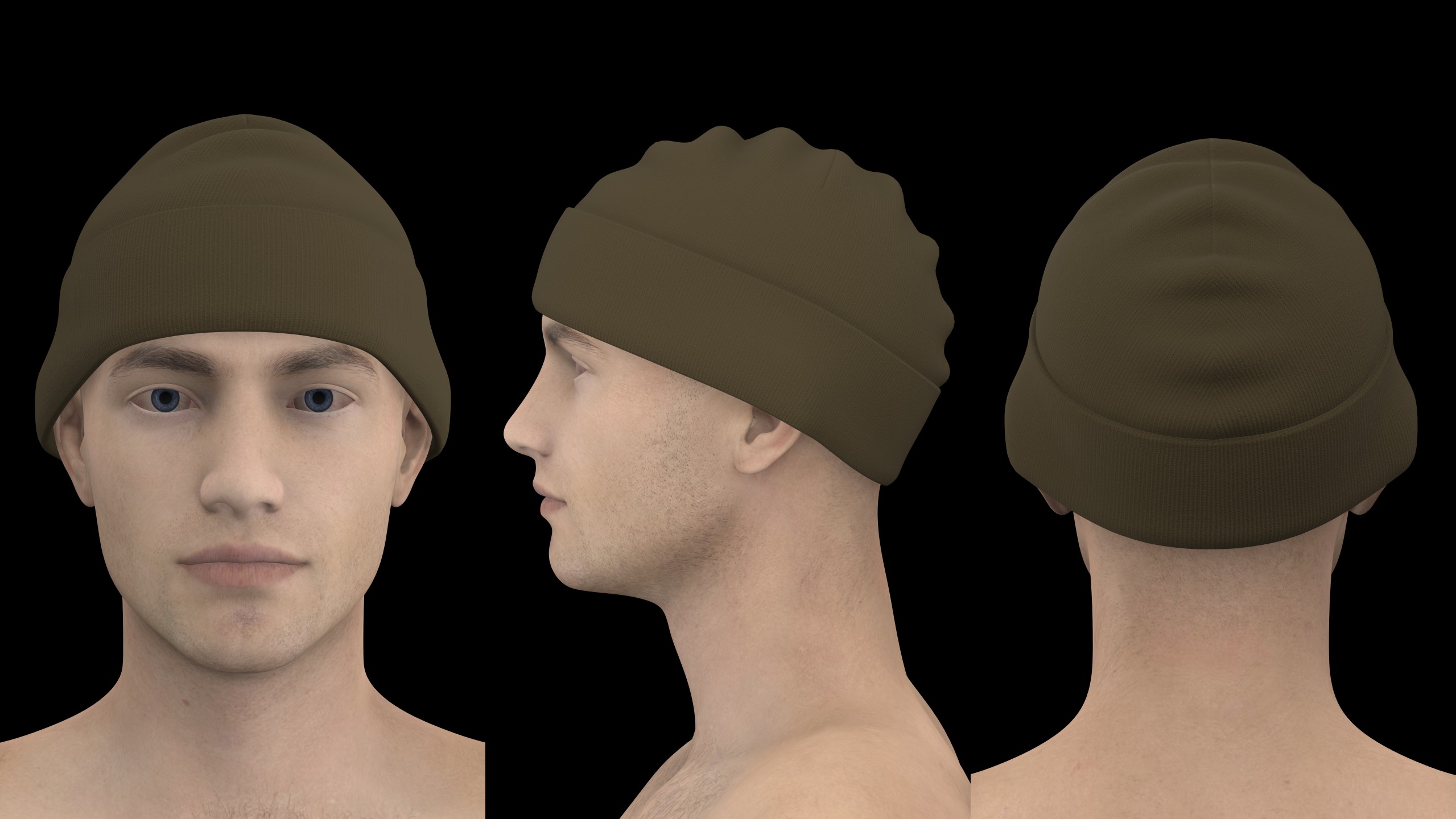 BASIC BEANIES PACK genesis8 highpoly 3D model_7
