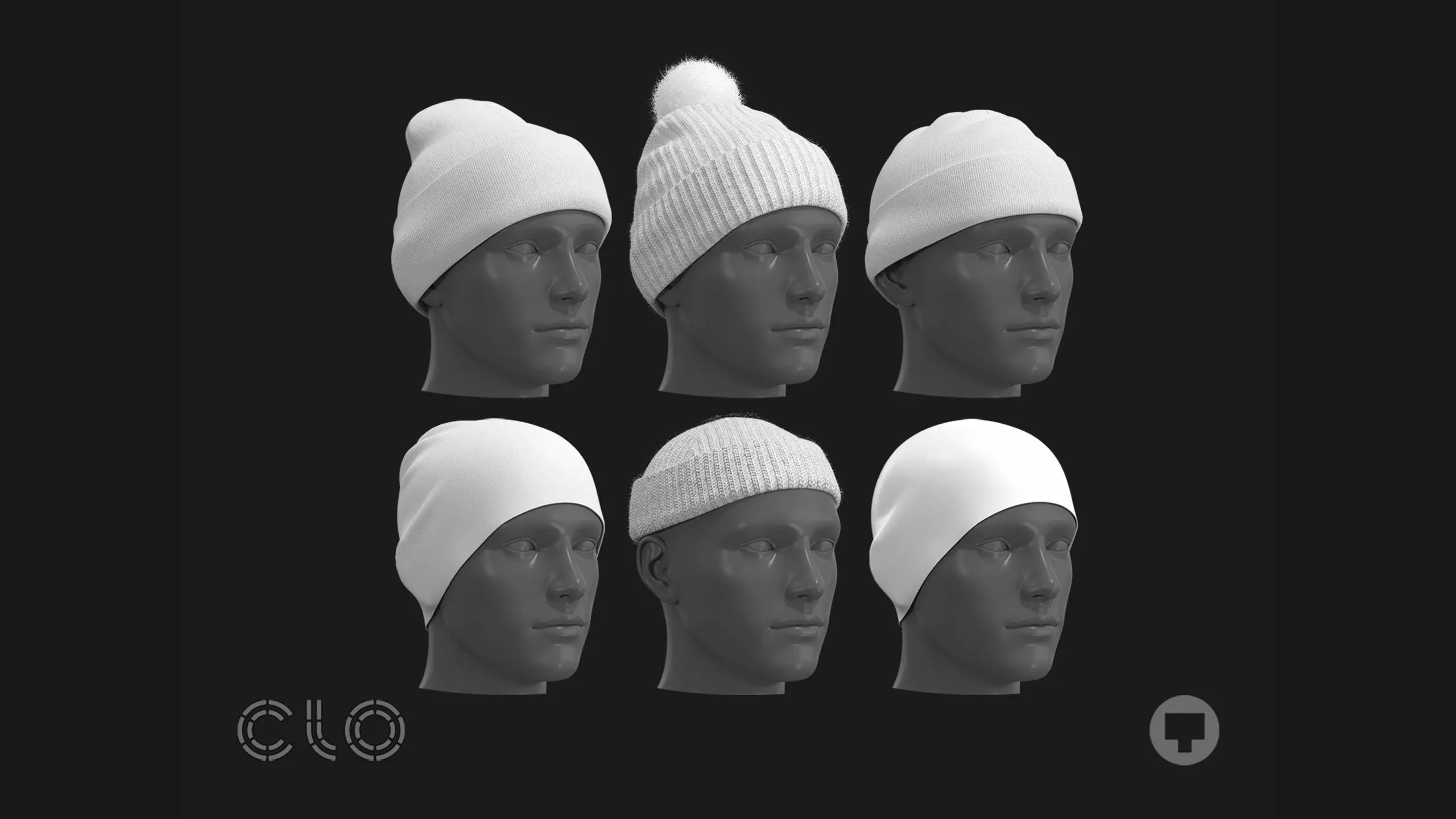 BASIC BEANIES PACK genesis8 highpoly 3D model_0