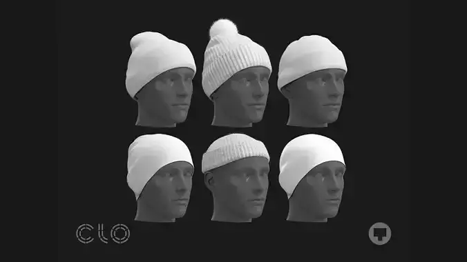 BASIC BEANIES PACK genesis8 highpoly 3D model