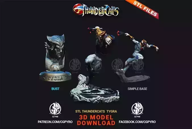Tygra  from Thundercats STL files 3D printing collectibles 3D print model