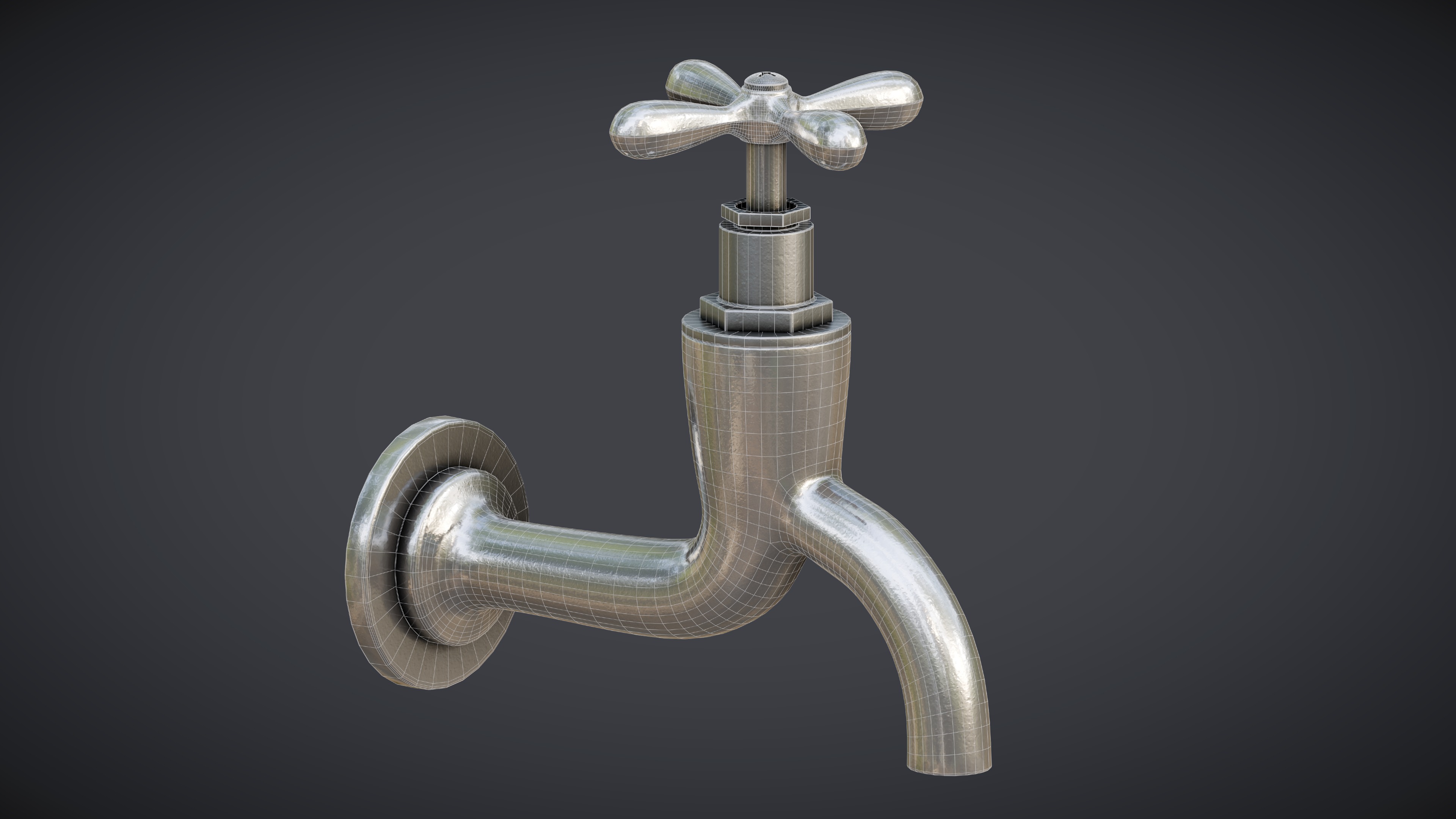 Faucet Tap Low-poly 3D model_5