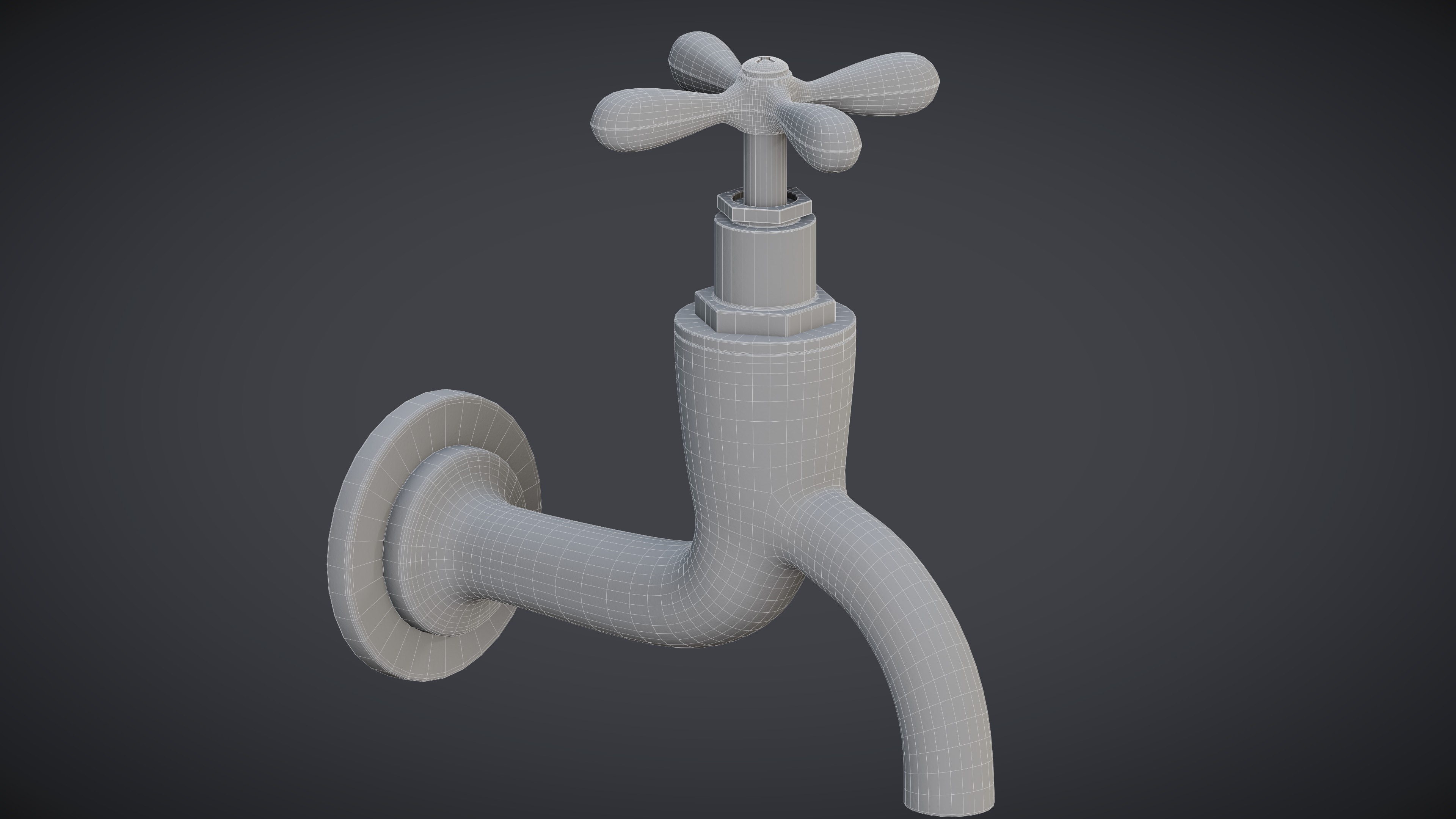 Faucet Tap Low-poly 3D model_4