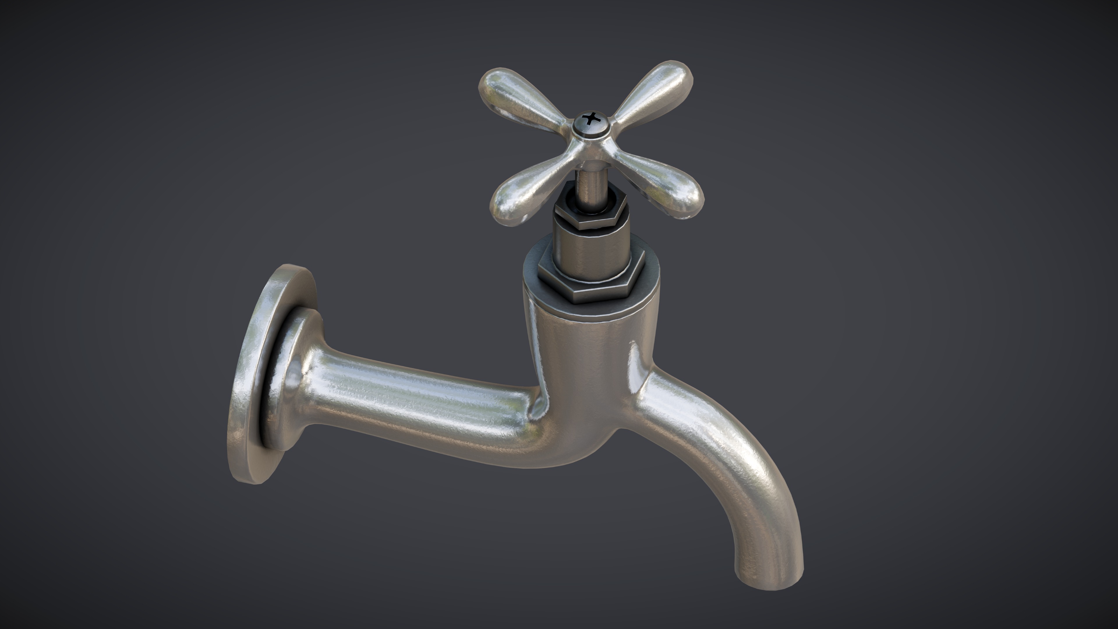 Faucet Tap Low-poly 3D model_3