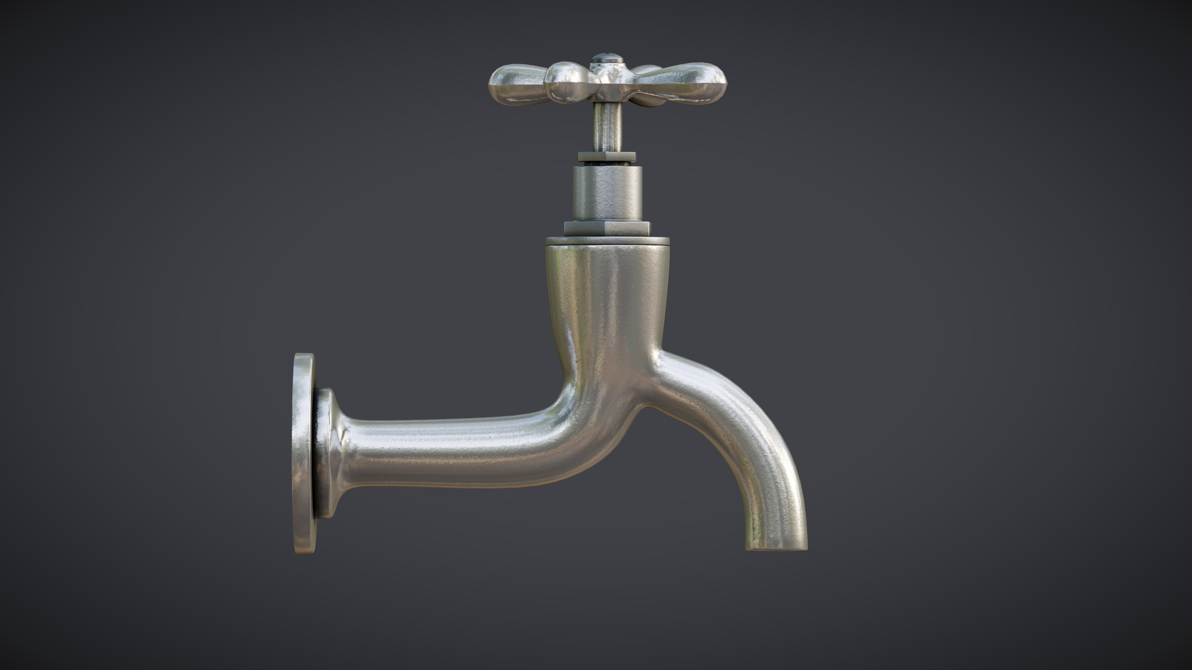 Faucet Tap Low-poly 3D model_1