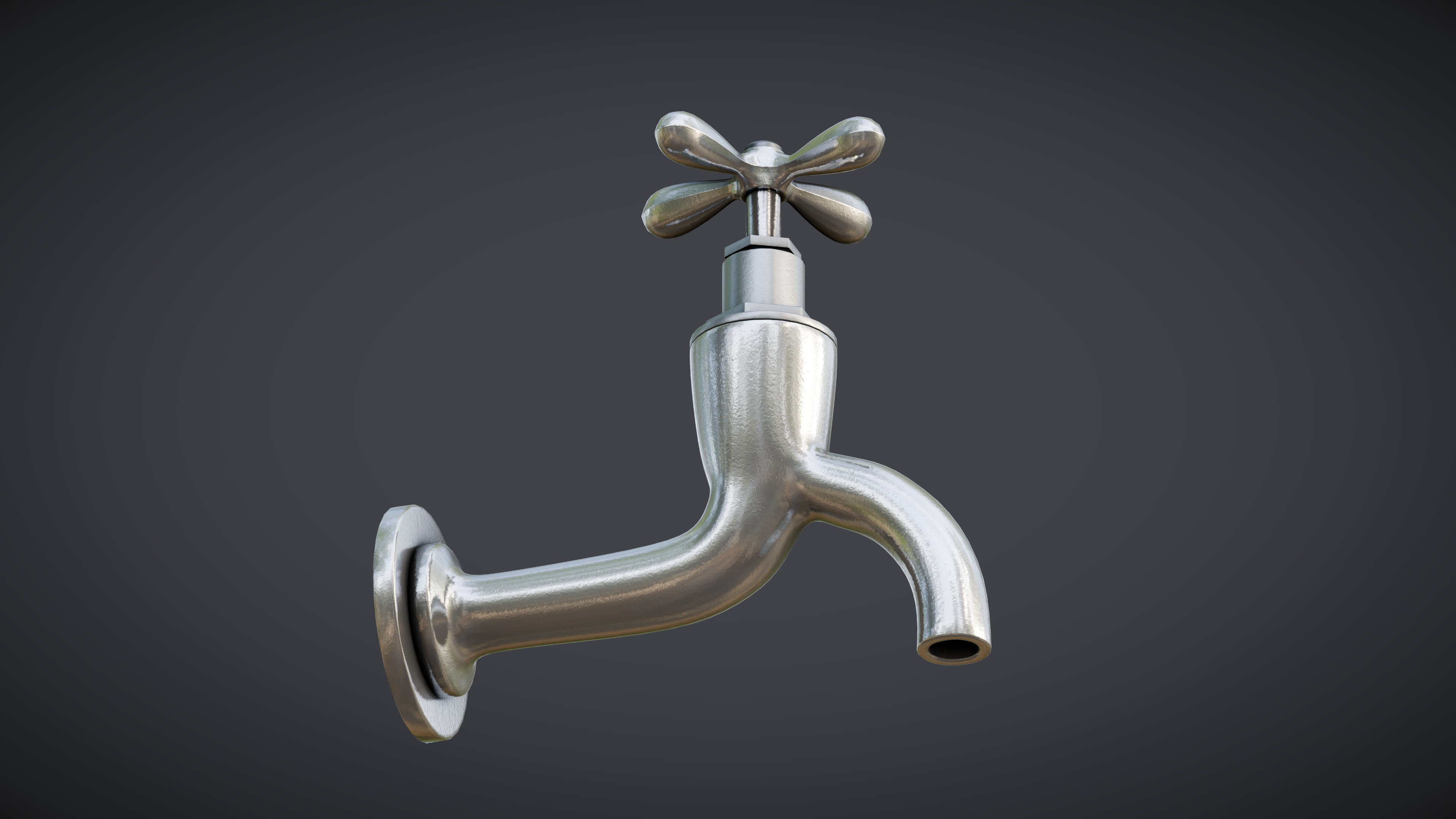 Faucet Tap Low-poly 3D model_2