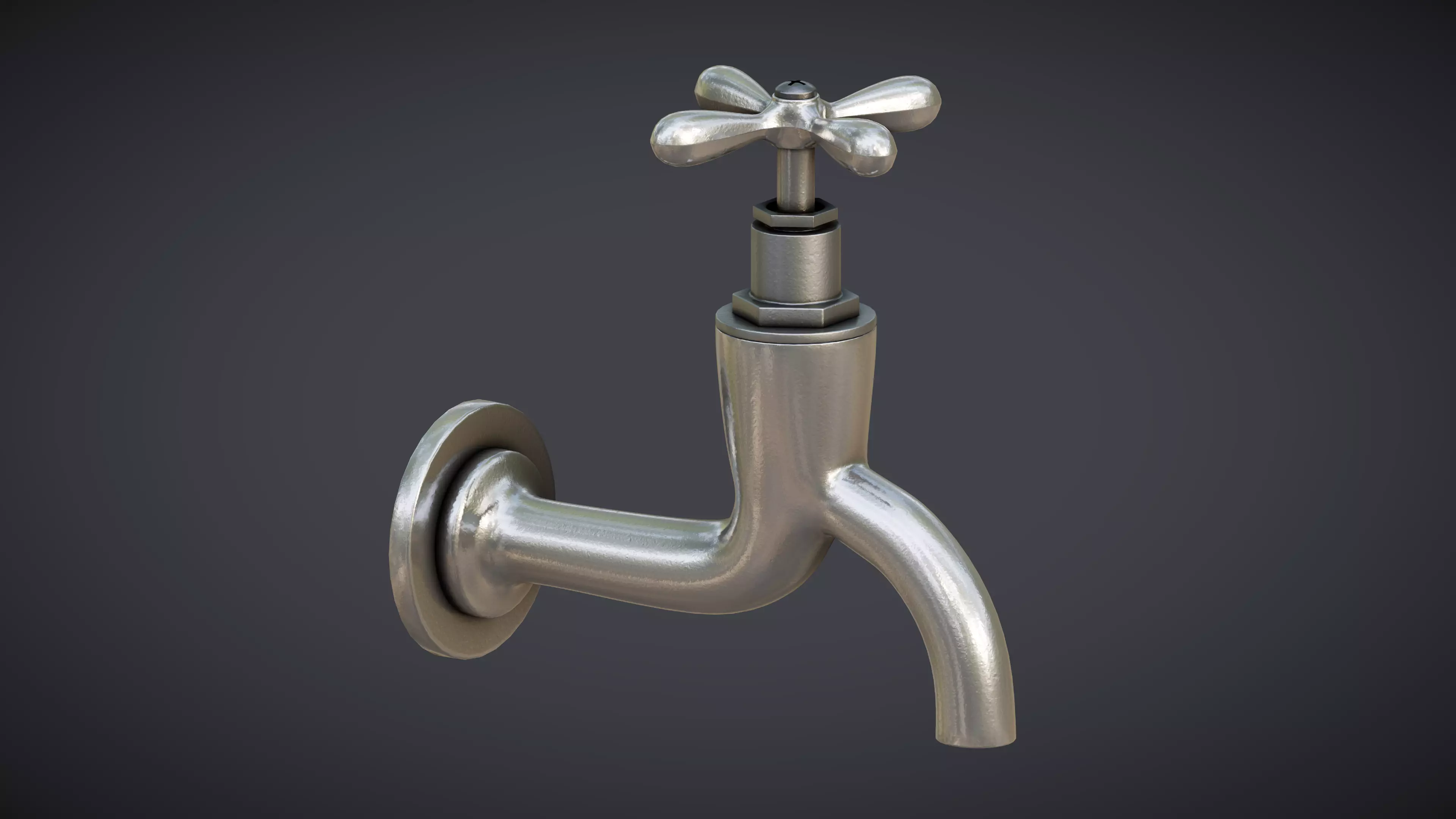 Faucet Tap Low-poly 3D model_0