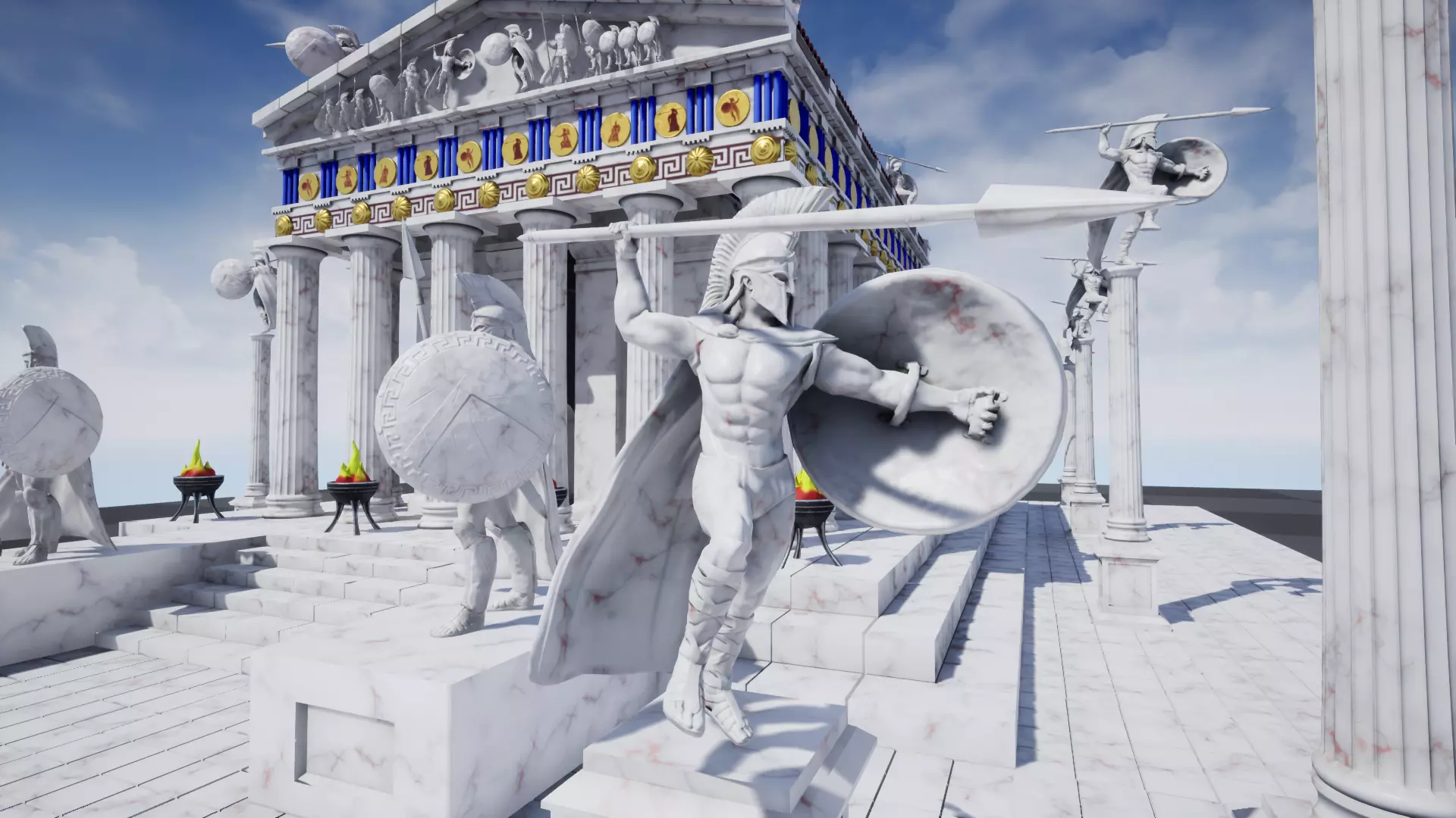 Spartan monument 1 Low-poly 3D model_0