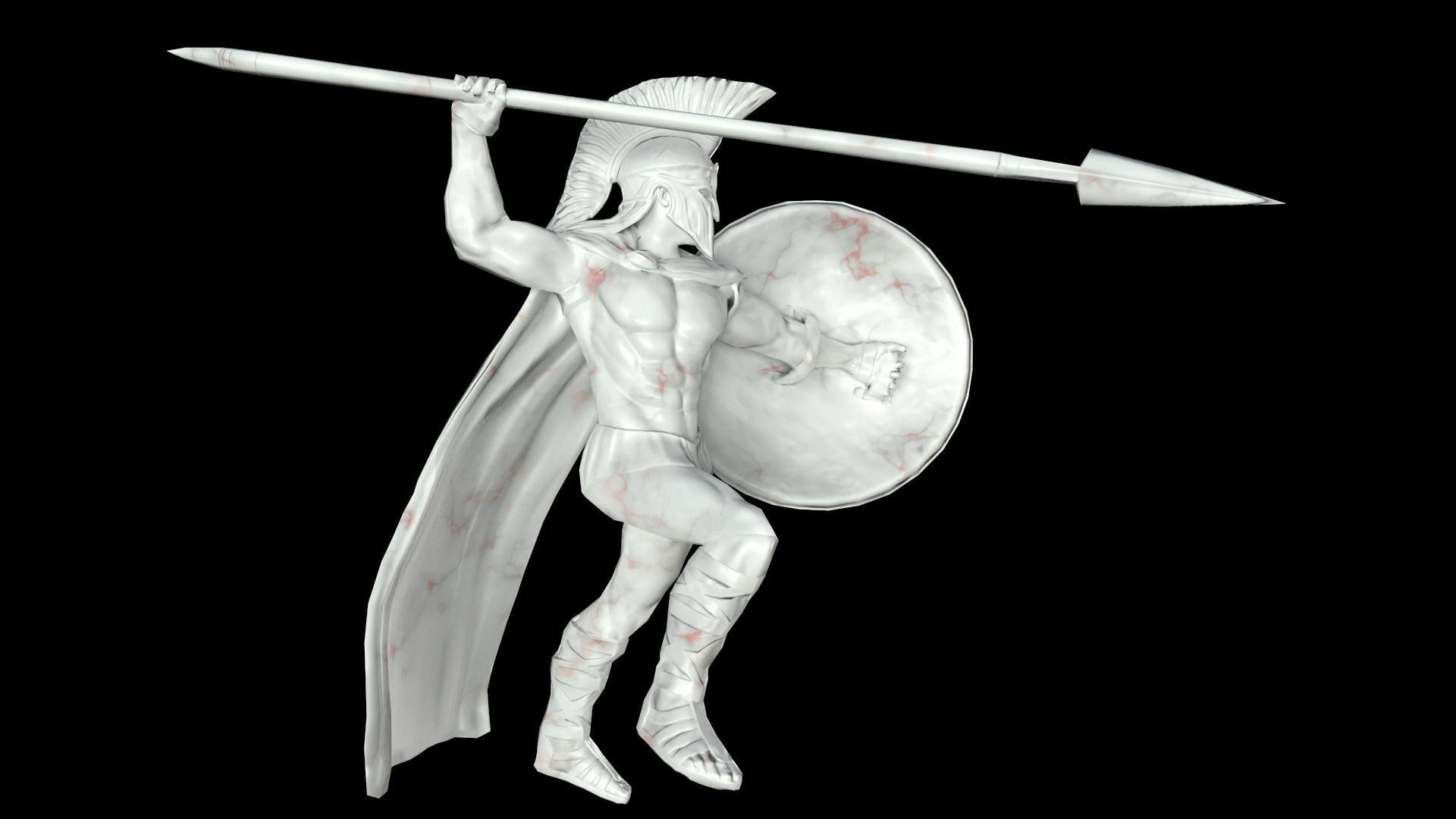 Spartan monument 1 Low-poly 3D model_9