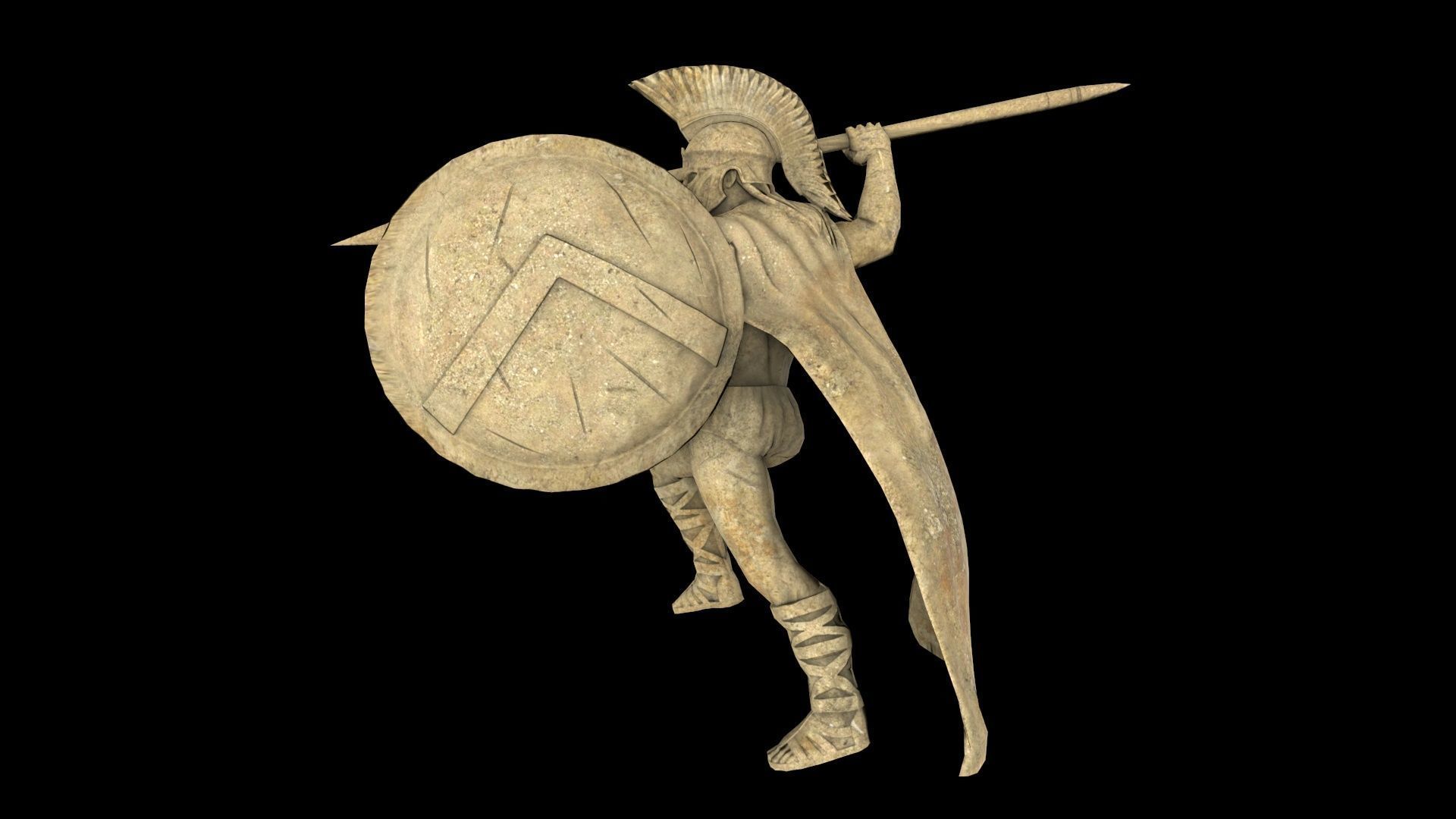 Spartan monument 1 Low-poly 3D model_17