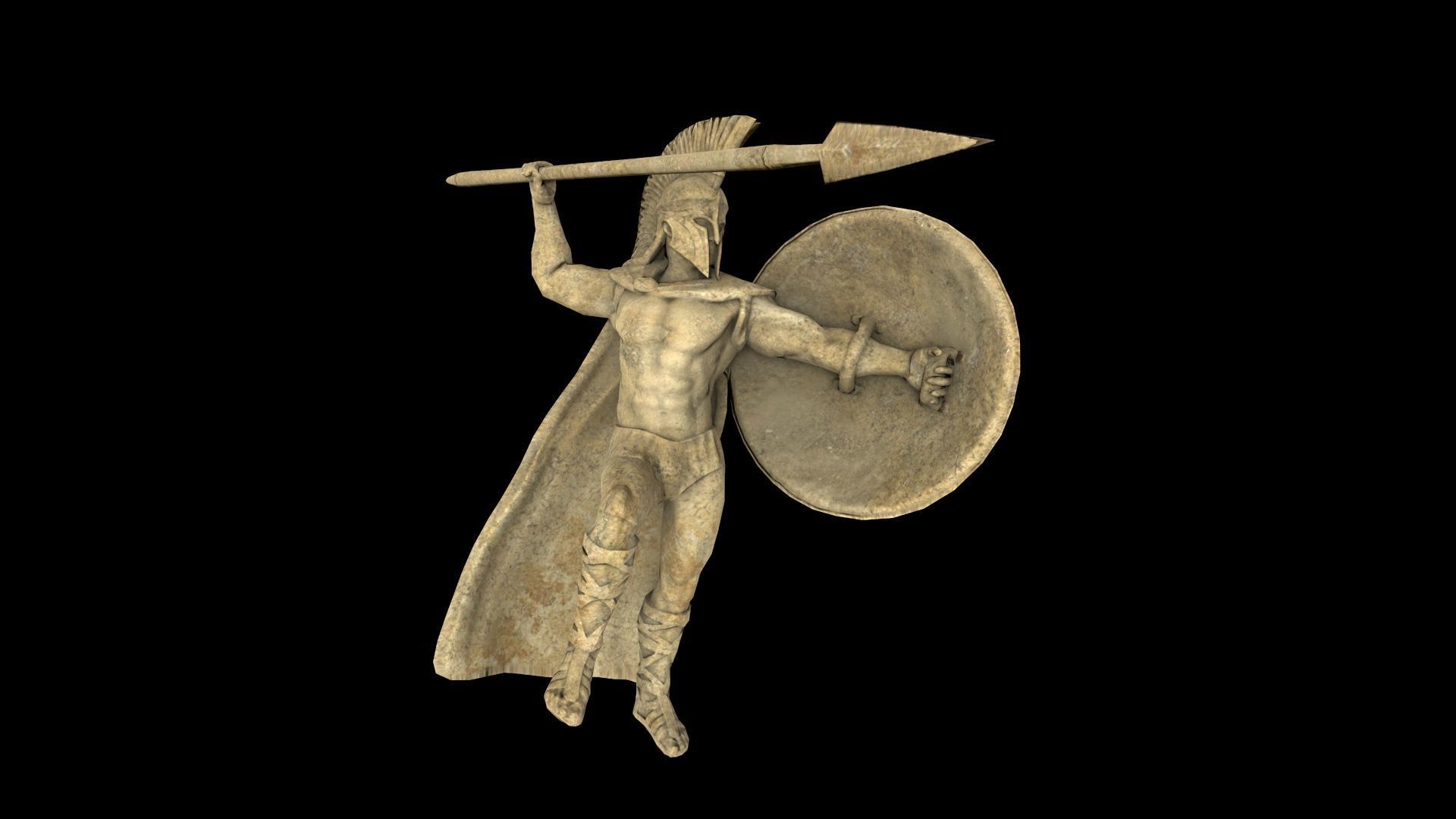 Spartan monument 1 Low-poly 3D model_14