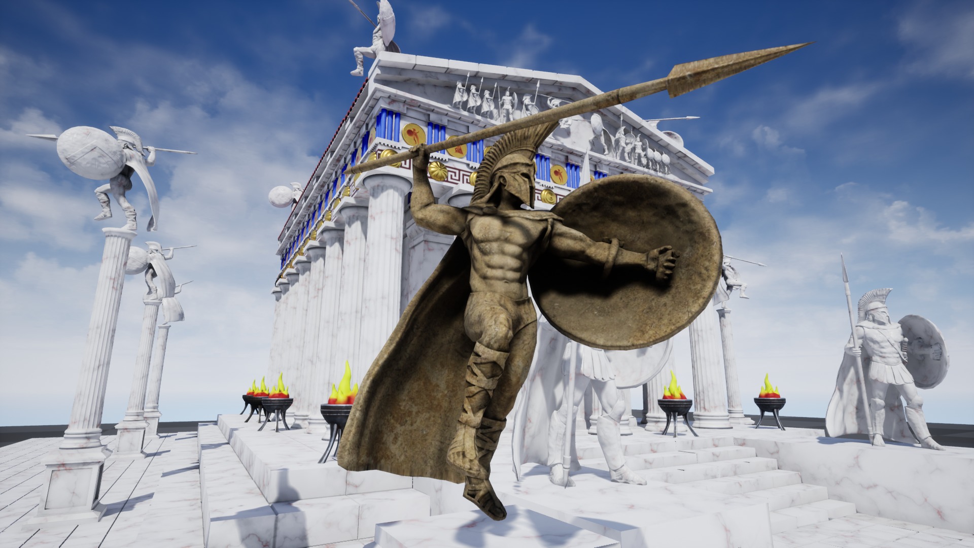 Spartan monument 1 Low-poly 3D model_7