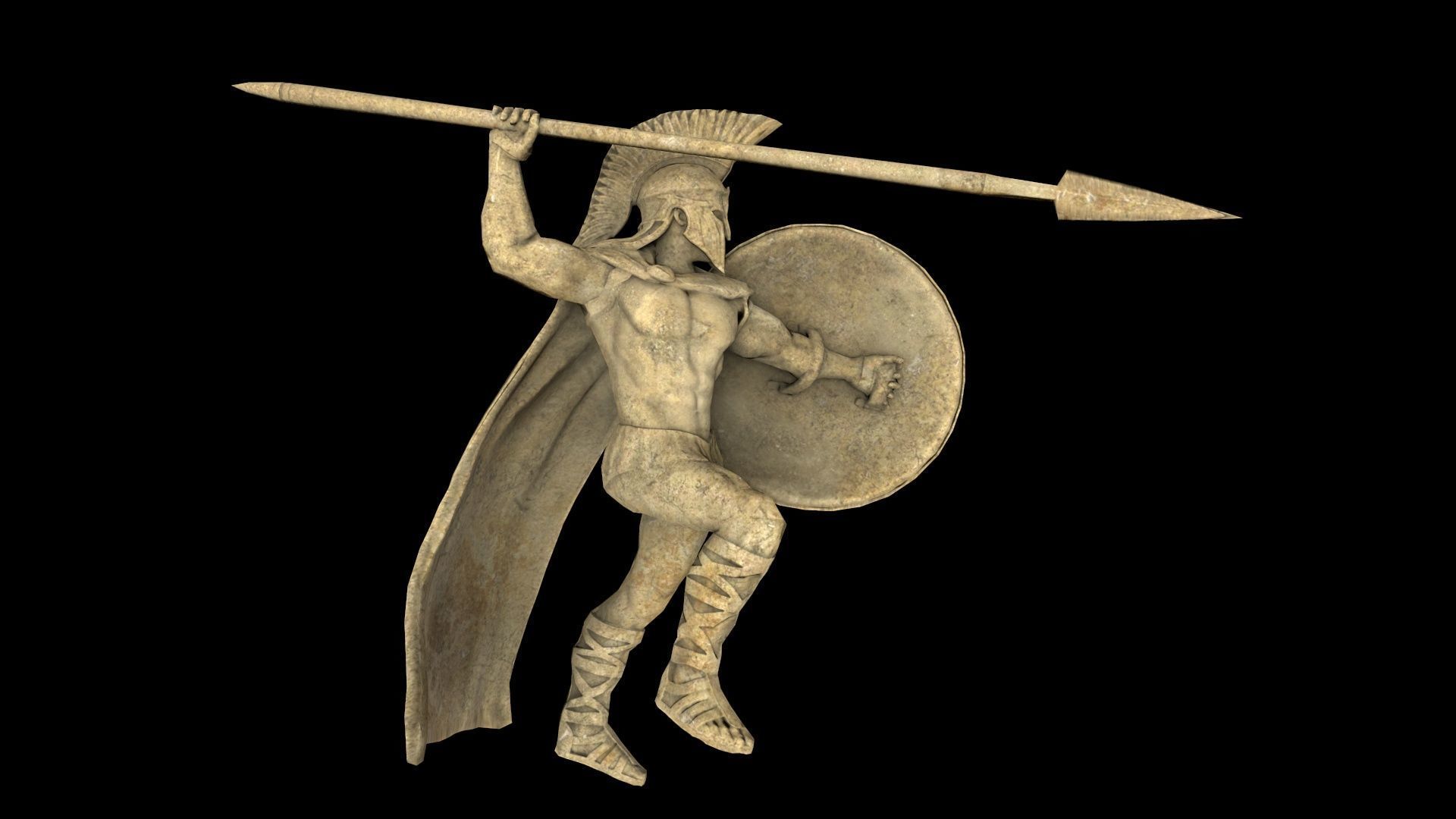 Spartan monument 1 Low-poly 3D model_15