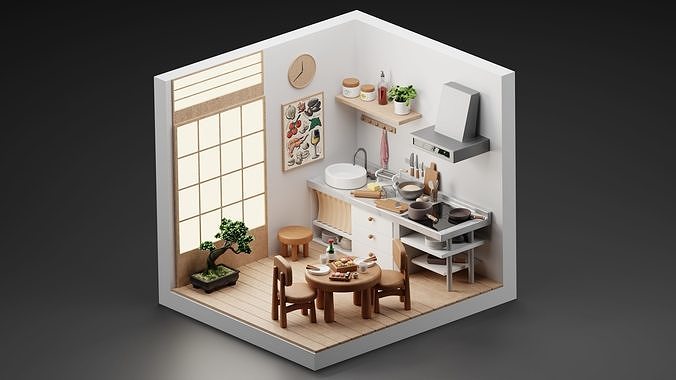 Kitchen isometric 3D model