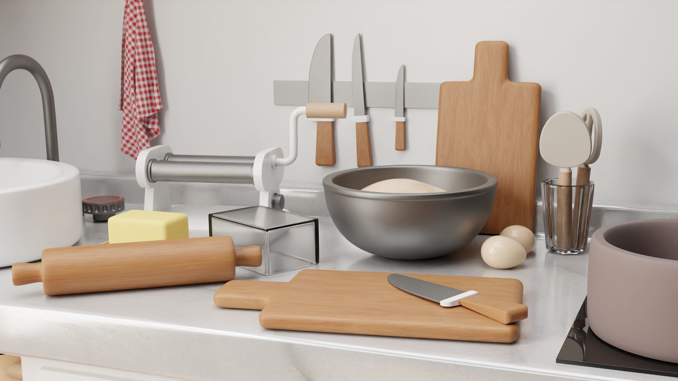 Kitchen isometric 3D model_2