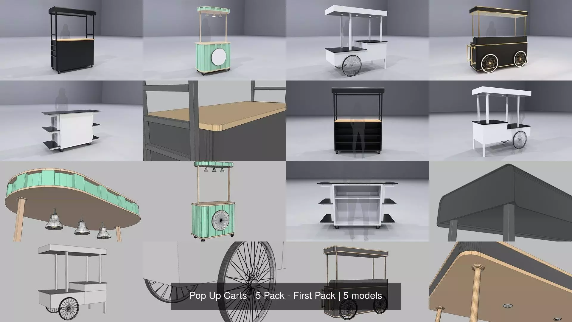 Pop Up Carts - 5 Pack - First Pack 3D Model Collection_0