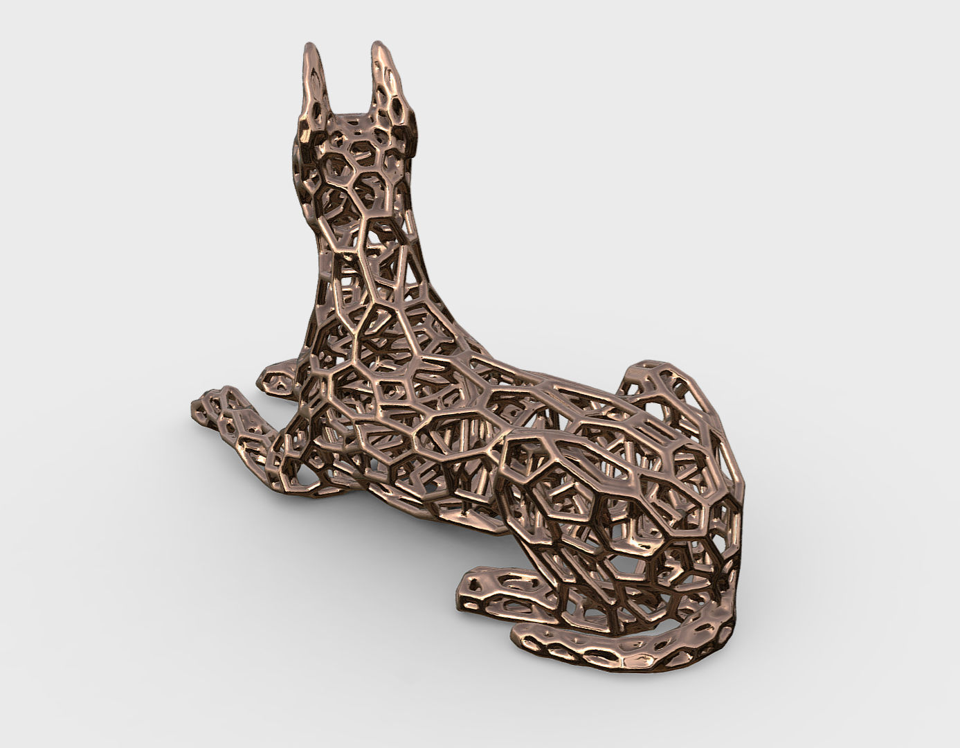 great dane dog Voronoi Style  3D print model_2