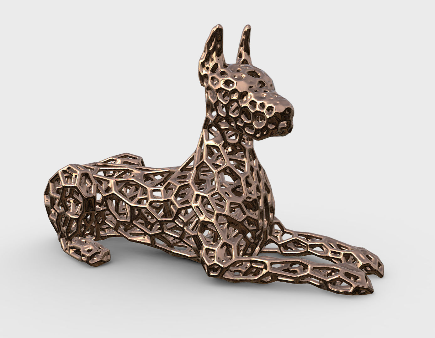 great dane dog Voronoi Style  3D print model_5