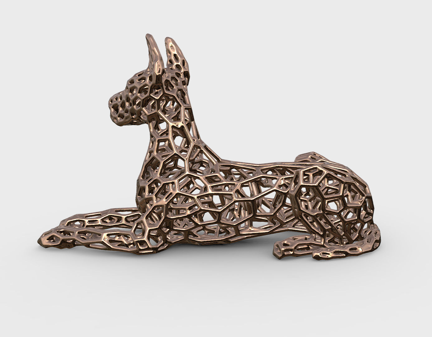 great dane dog Voronoi Style  3D print model_1